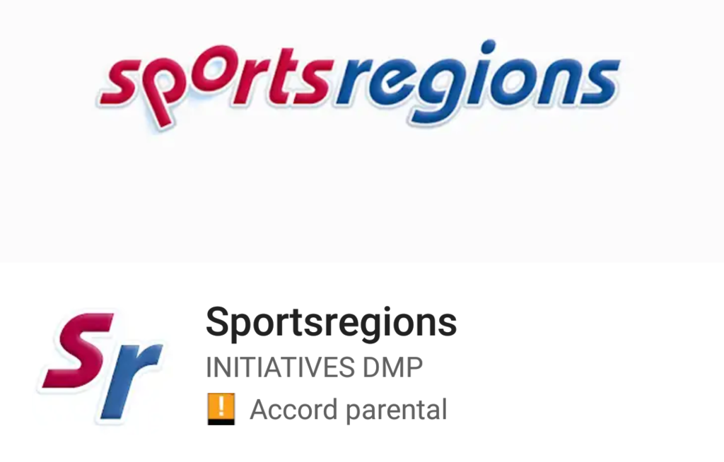 Application sports régions. 